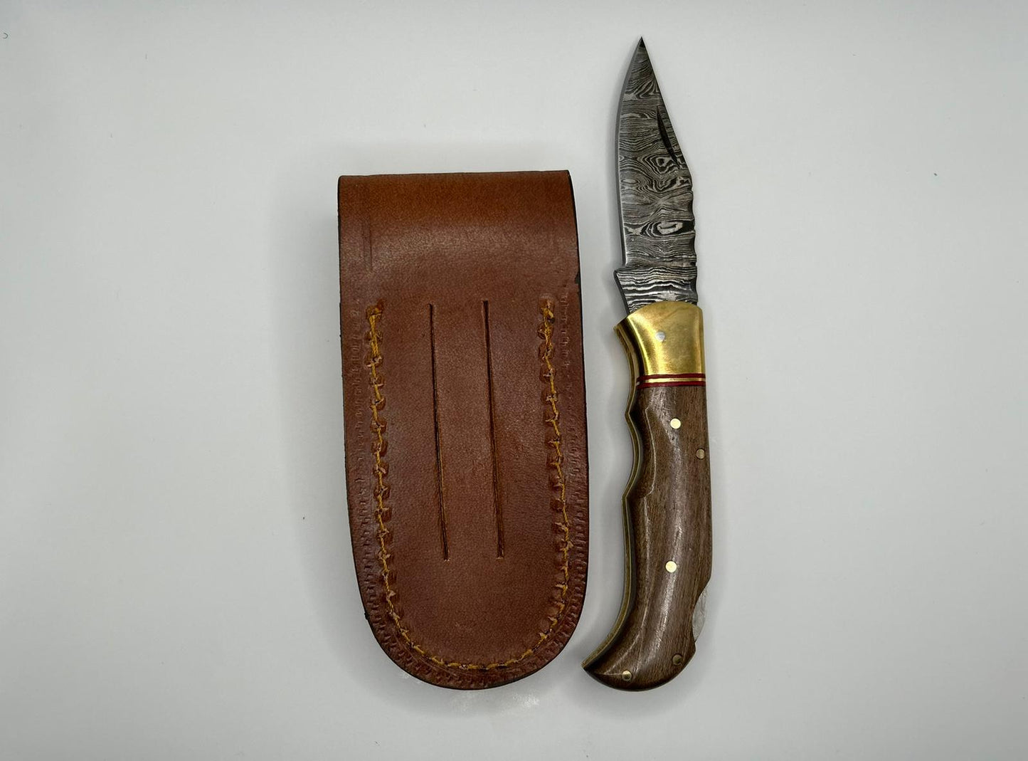 Damascus folding knife
